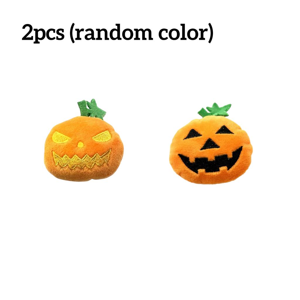 Halloween Cat Toys Large Cute Pumpkin Ghost Face Interactivity Plush Dog Toys Soft Durable Teething Cleaning Teeth Pet Supplies