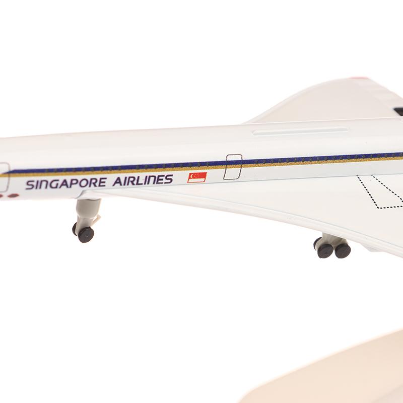 20Cm Singapore Concorde Alloy Aircraft Model With Landing Gear Airliner Alloy Diecast Air Plane Model Collection Ornament