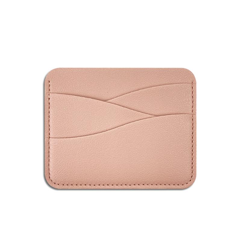 Fashion Wavy Leather Card Bag Women Men Ultra-thin 4 Slots Card Holder Soft PU Leather Bank Credit Card Case