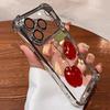 Cherry Floral Bow Pattern Electroplated Shockproof Phone Case For Samsung Galaxy S23 S24 S25 S26 Ultra S22 S21 Plus FE Cover