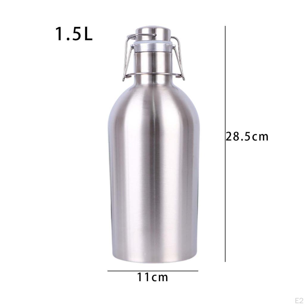 Beer Bottle Growler Making Easily Pour Double Layer Storage Leakproof Water