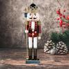 14.96inch Wooden Nutcracker Ornament Puppet Toy for Living Room Desktop Party Decor