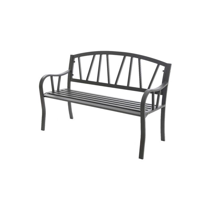 Banc En Fer Couleur: Anthracite 123x53x86cm Pour Extérieur