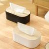 Plastic Tissue Box with Wooden Cover Nordic Simplicity Style Desktop Napkin Box Living Room Bathroom Toilet Square Tissue Box