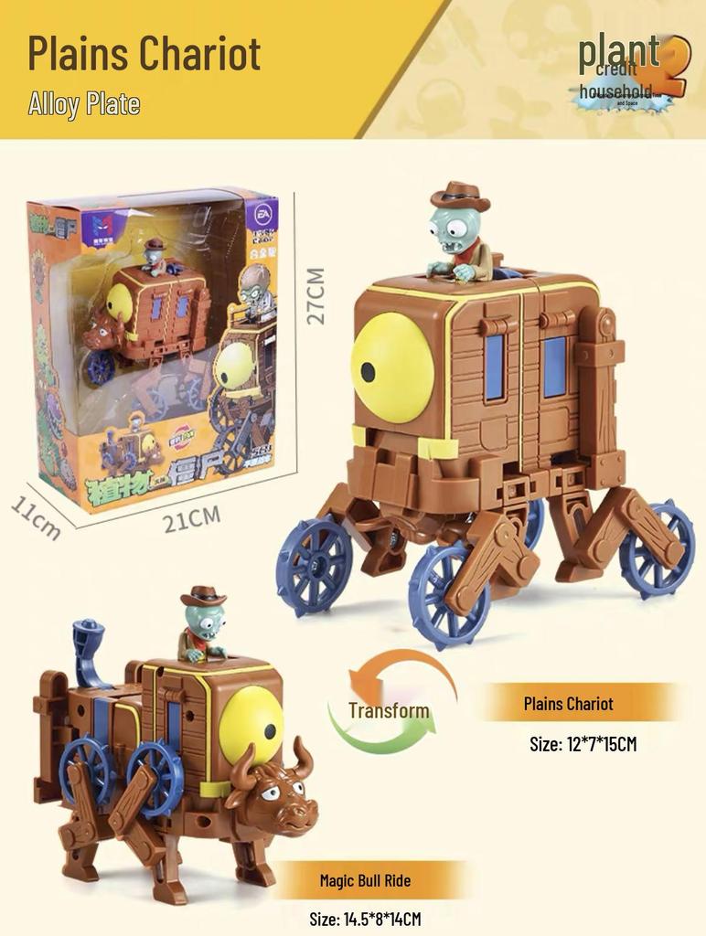 Plants vs. Zombies 2 Transforming Toys: Peashooter, Chomper, Shark, Doctor, Mecha, Giant Boy