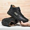 Plus Size Men's High-Top Casual Martin Boots - Warm Cotton Lined for Autumn and Winter