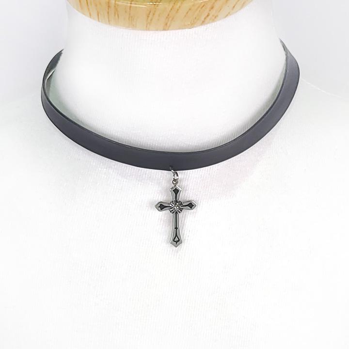 Glory_Arden Epoch Cross Choker Necklace / Ghmn-197