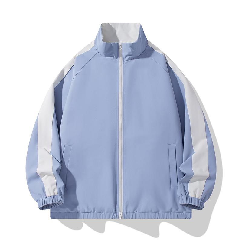 Jacket Men's Stand Collar Color Matching Spring New Casual Men's Tooling Outdoor Double-sided Wear.
