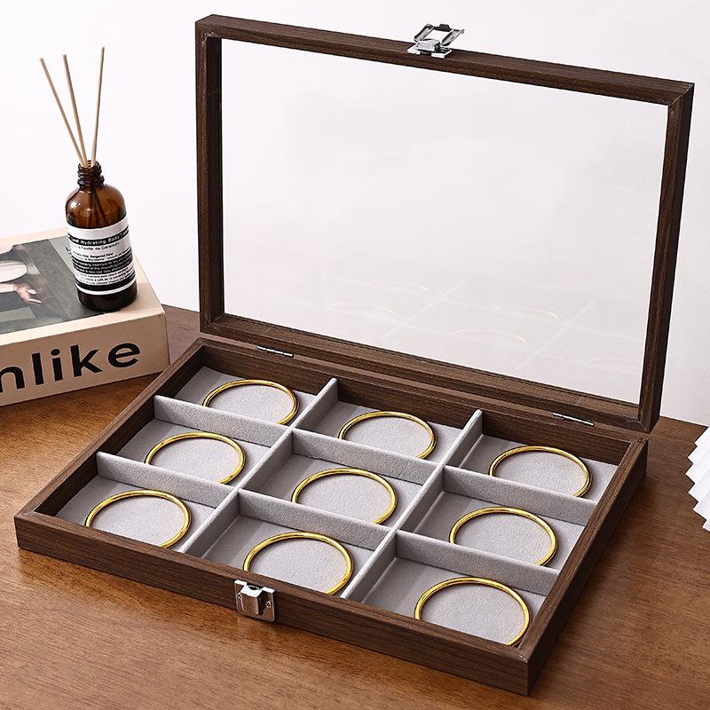 Walnut Wood Large Jewelry Box - Anti-Oxidation Storage for Rings, Earrings, Necklaces, and Bracelets