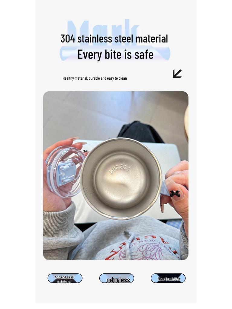 2025 Edelstahlbecher mit Deckel – Stilvolle Unisex Kaffee-/Teetasse für Zuhause oder Büro
