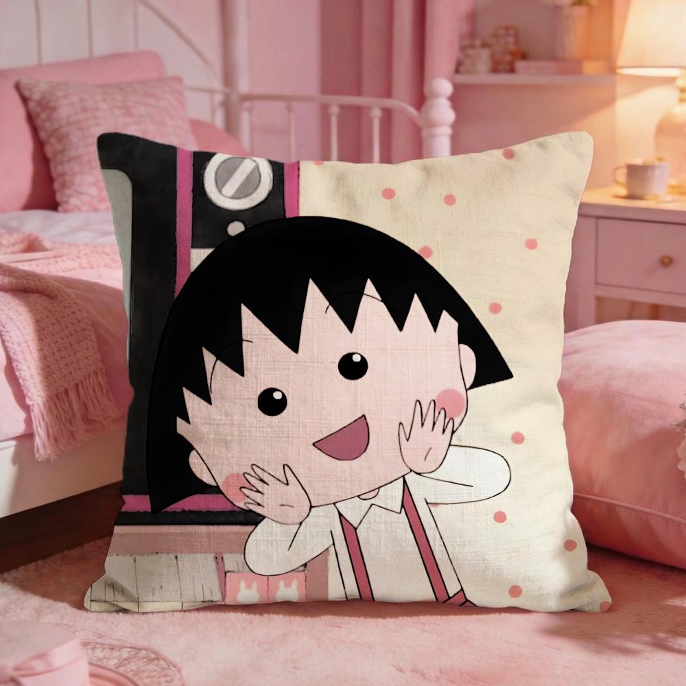 

CChibi MarukochanS Cartoon Cushion Cover Premium Comfort Reversible Pillow Cove Two In One Design For Any Room Car Interior 30X30cm