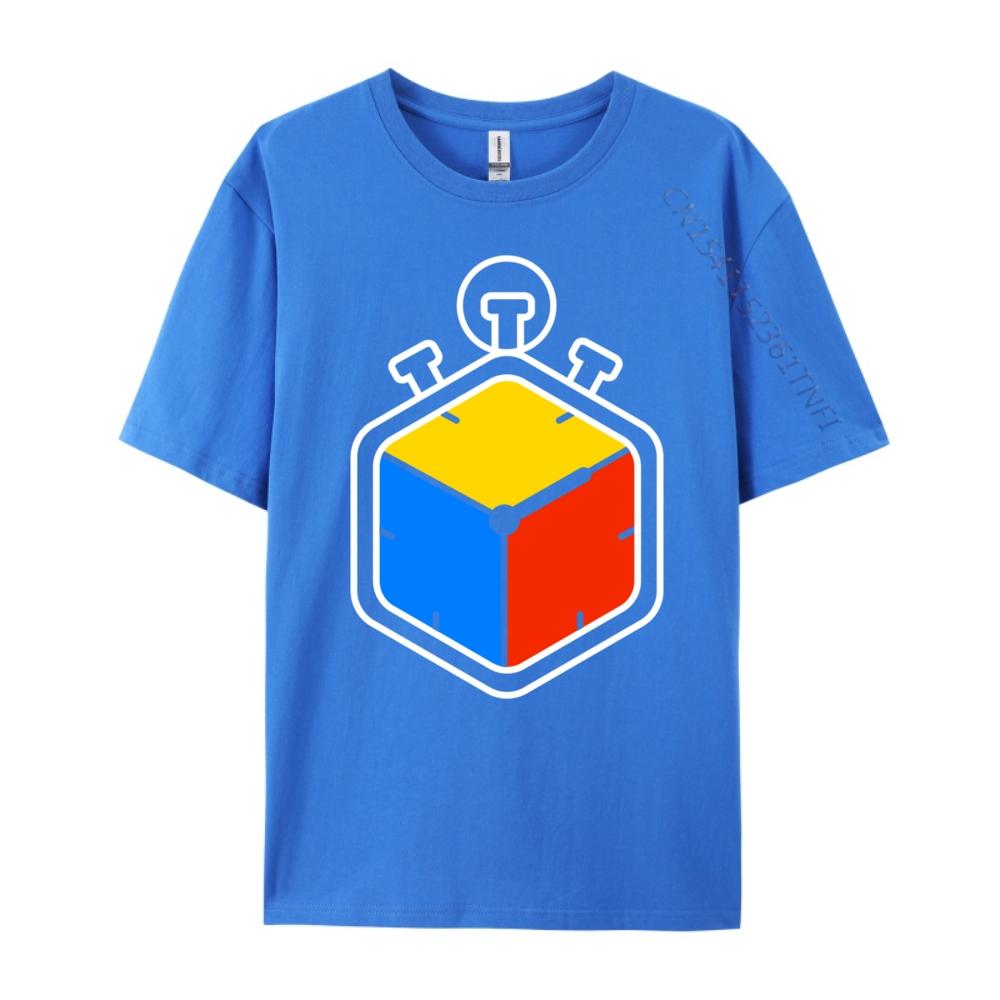 Speed Cubing Puzzle Cube Timer Graphic T Shirts Men Oversized ClassicShort Sleeve Tee