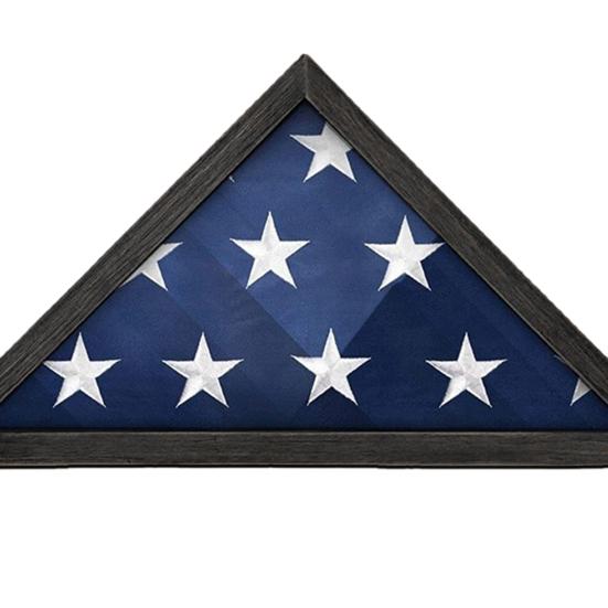 American Flag Display Case Wooden Triangle Flag Holder Smooth Edge Burr Free Rustic Wall Mounted Flag Box Memorial Flag Holder