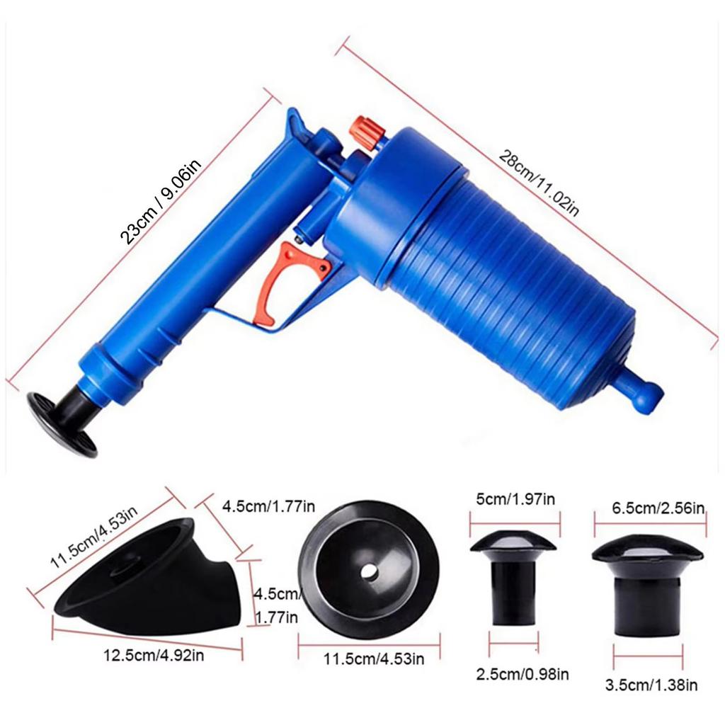 zmart High-Pressure Air Pump with Rubber Cup for Sink Pipe Clog Removal in Toilets, Bathrooms, Kitchens, and Lavatory