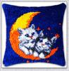 Cute Animal Latch Hook Rug Kits Pillows Smyrna Package Carpet Cat Embroidery Latch Hook Kit Diy Cross Stitch Pillow Knooppakket