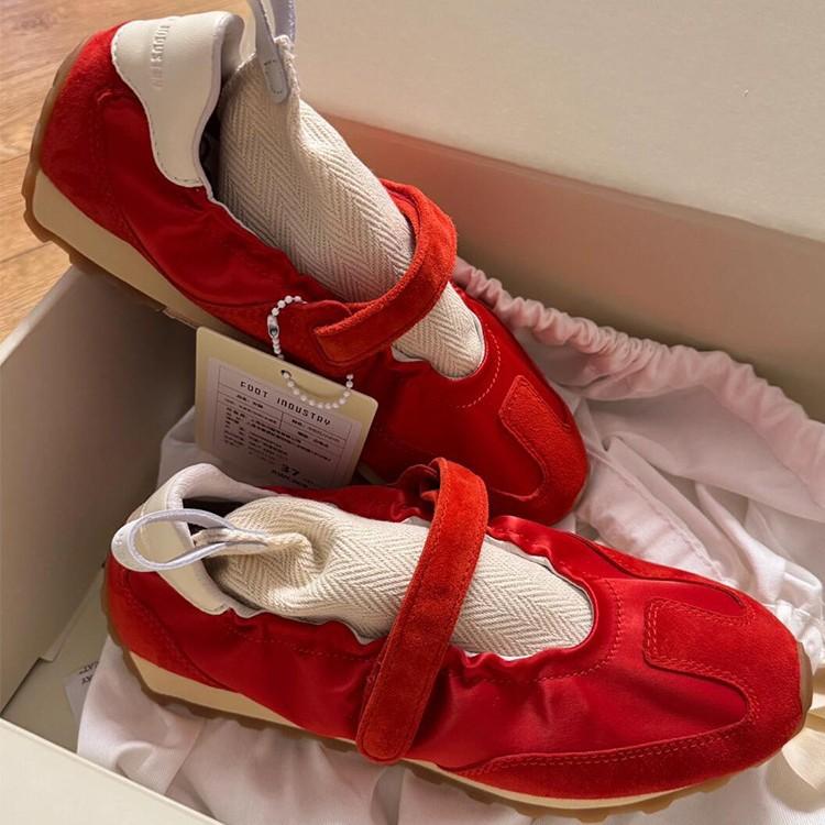 Cowhide version~ inner height increase niche Mary Jane shoes women's retro ballet fashion training shoes platform sports casual shoes tide