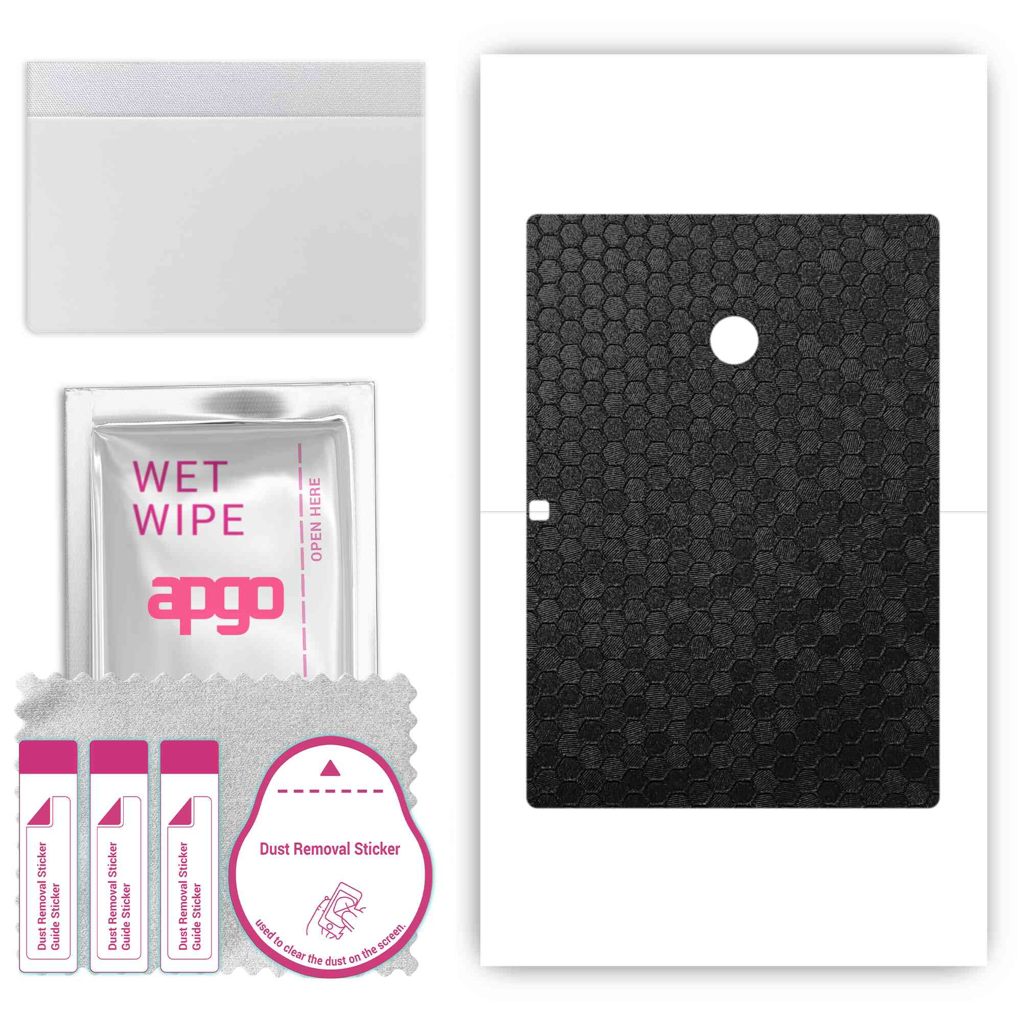 

apgo skin sticker film foil vinyl for the BACK compatible with Teclast T20, scratch-resistant, easy to install - Black Honeycomb