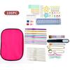 100PCS Needle Colored Aluminum 22 Piece Metal Crochet Hook 100 Piece Set, Yarn Crochet Bag