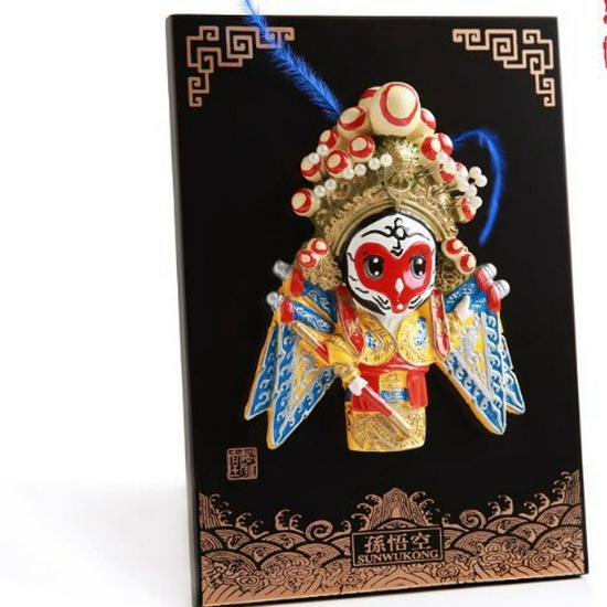 Peking Opera Face Painting Ornament - Chinese-Style Folk Gift for Travelers Default
