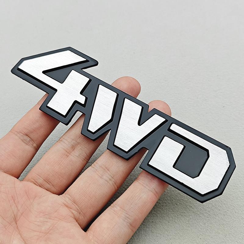 3D Metal Car Logo 4WD 4X4 Emblem Badge for Toyota Subaru Honda Jeep SUV Off Road Chrome Black Sticker Accessories