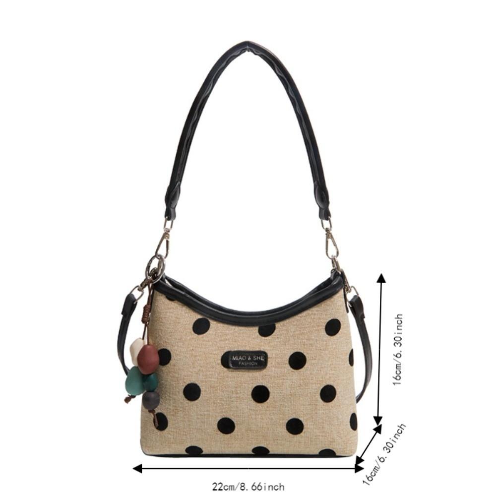 New Polka Dot Tote Bag Large Capacity with Pendant Bucket Bag Women's Shoulder Bags Work and Errands