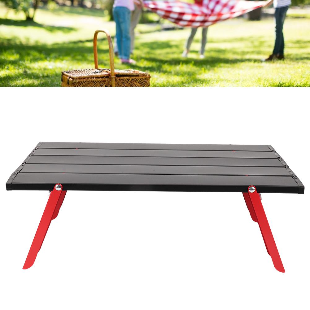 Mini Aluminum Alloy Picnic Table Lightweight Folding Table for Outdoor BBQ Backpacking Camping