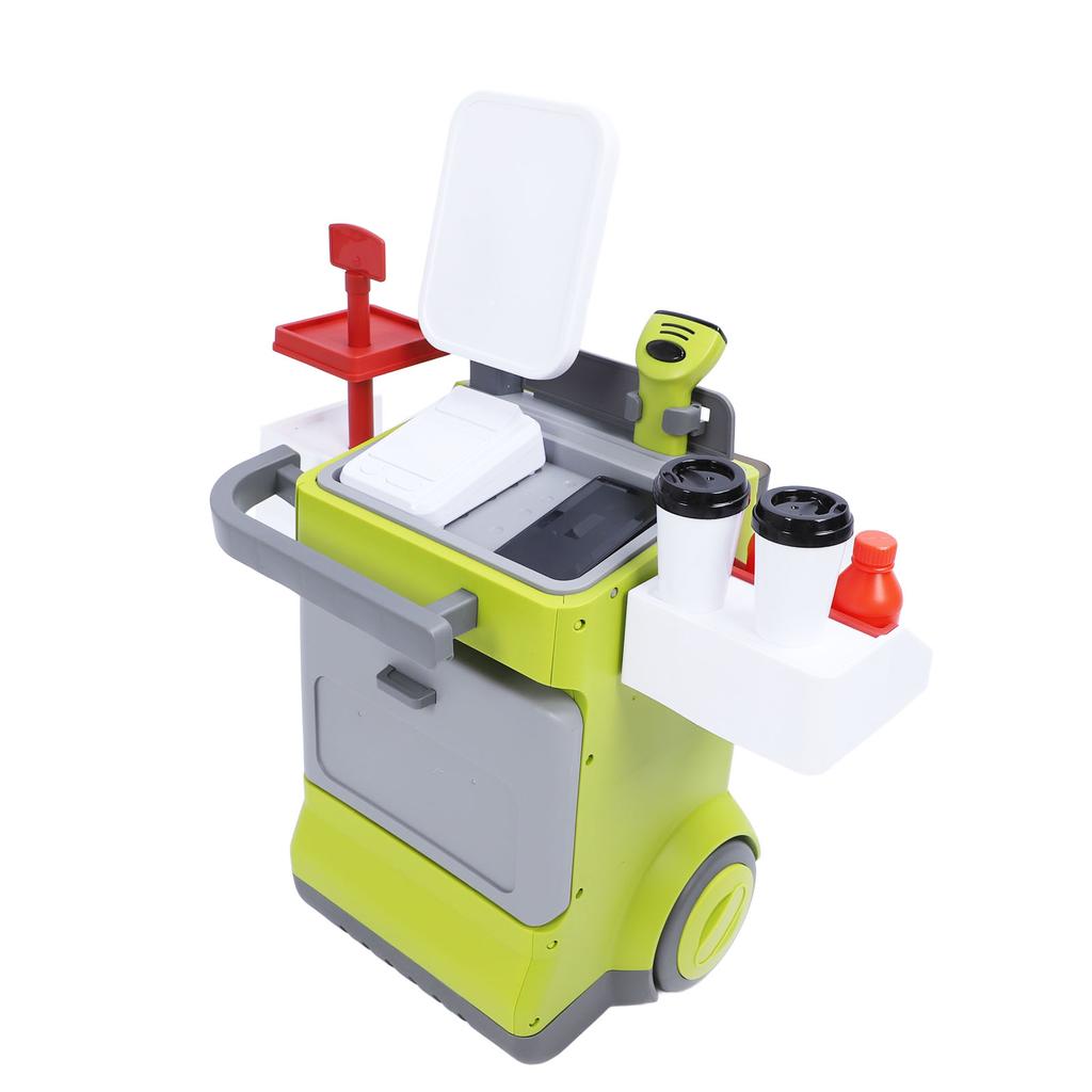 Pretend Play Cash Register Toy Set Educational Interactive Calculator Coffee Machine Refrigerator