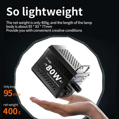 Dual Color Temperature COB Photography Light 80W Professional LED Video Light Portable Lampshade Handheld Fill Light Mini Bowens