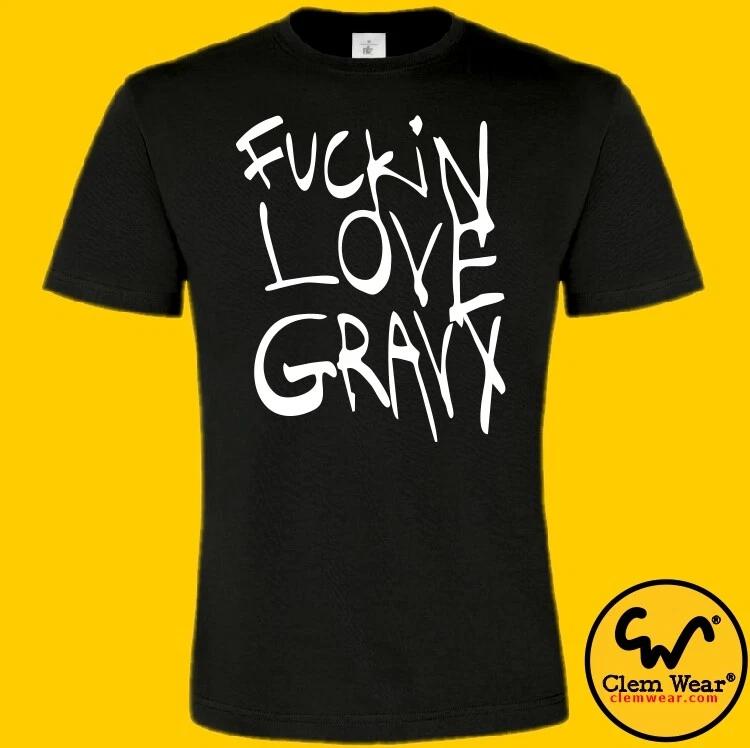 funny tee tshirt T-shirt F*CKIN LOVE GRAVY graffiti silly humour clem wear crazy S