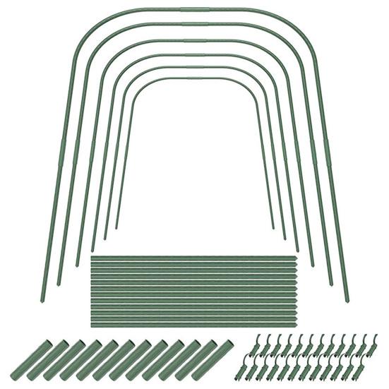 

1 Set Garden Hoops Plastic Coated Greenhouse Hoops Rust Resistant Plant Cover Support Grow Tunnel for Raised Beds Garden Row Cover зелёный