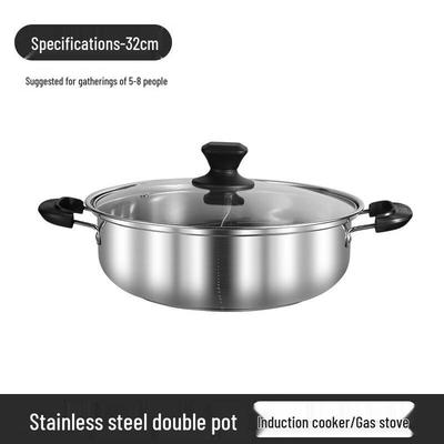 ZISIZ Non-Stick Double-Handle Hot Pot