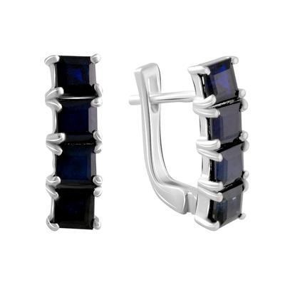 Stříbrné náušnice s přírodním safírem 3,6ct (2090380)