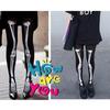 Women Horror Skeleton Bone Printed Tights Scary Terror Skull Halloween Themed Novelty Party Sexy Stockings Pantyhose