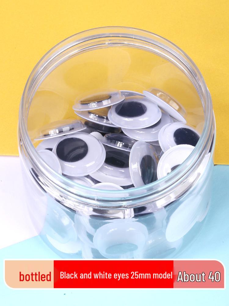 Kids' DIY Colored Eye Stickers for Crafting: Animal-Themed Black and White Eyeballs