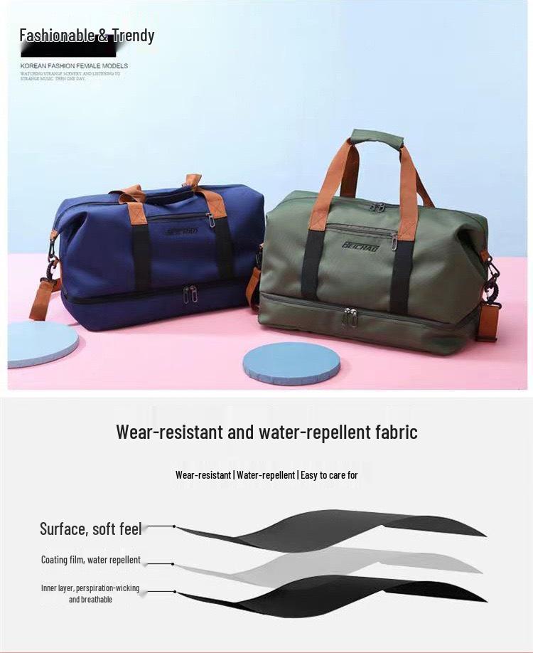 Cross-border Wet-Dry Sports Bag: Expandable Travel Bag with Shoe Compartment, Large Capacity, Custom Logo