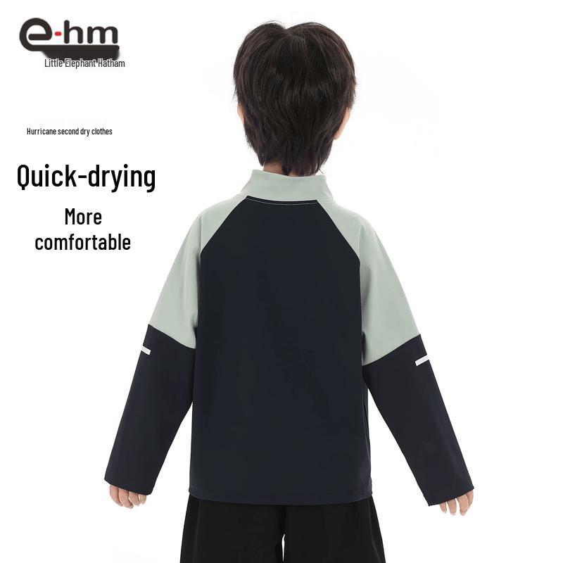 Little Elephant Ham Boy's Quick-Dry Long Sleeve Sports T-Shirt