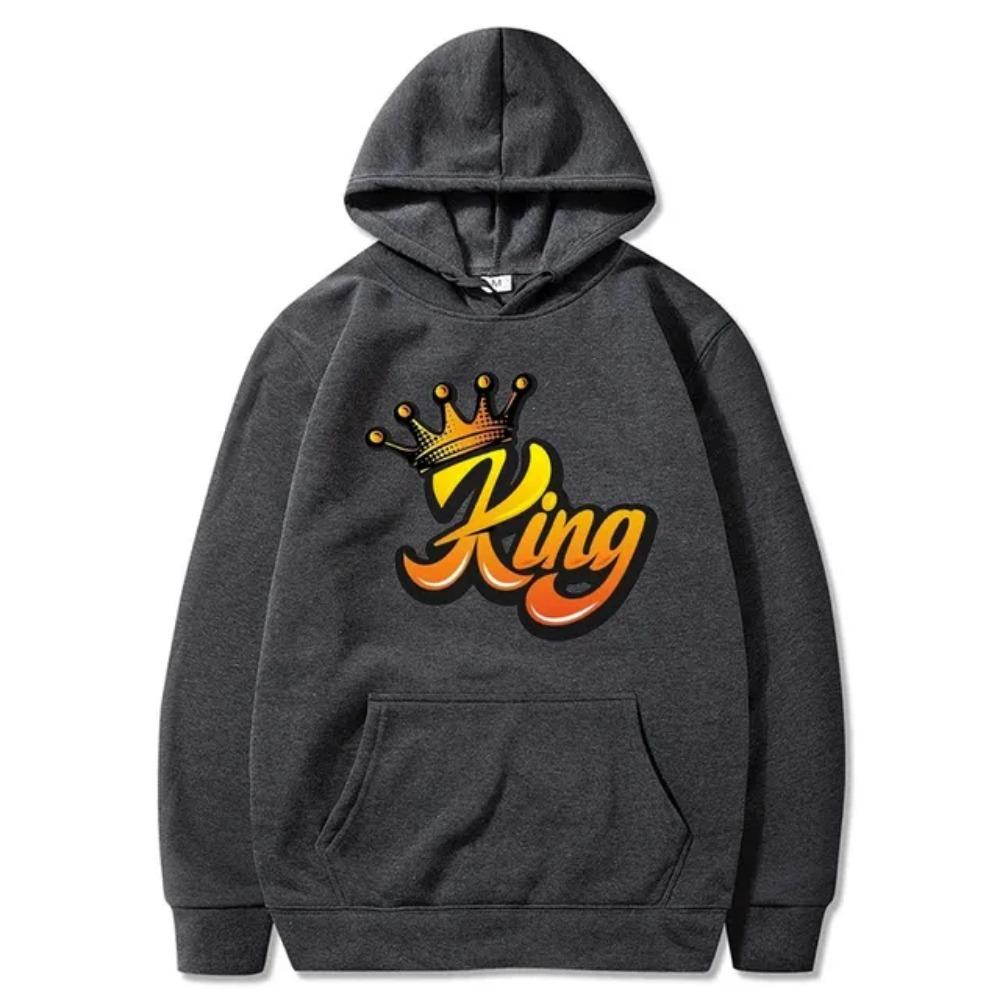Women's Long Sleeves Women Streetwear Hoodie Sweatshirt King Print Harajuku Pullover Autumn Casual Hooded Hoodie Sweatshirts