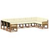 Outdoor Sofa Set with Cushions 10 Pcs Natural and Cream
