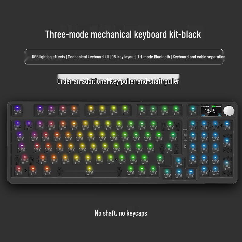 100-Key Wireless Bluetooth Mechanical Keyboard Kit - DIY, RGB, Hot-Swappable, Portable Mini Design