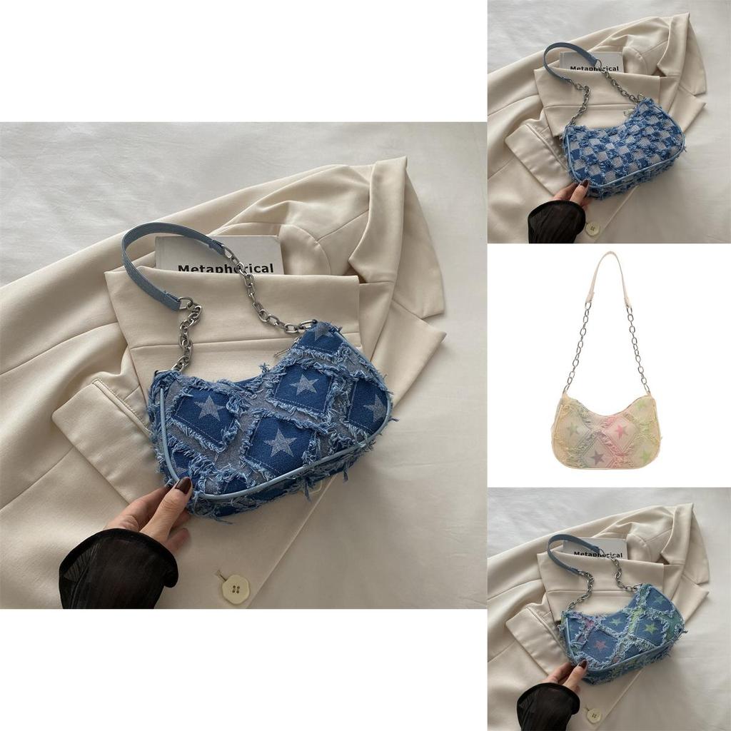 Chic Commuter Crescent Bag Stylish Canvas Crossbody Purse For Trendy Women