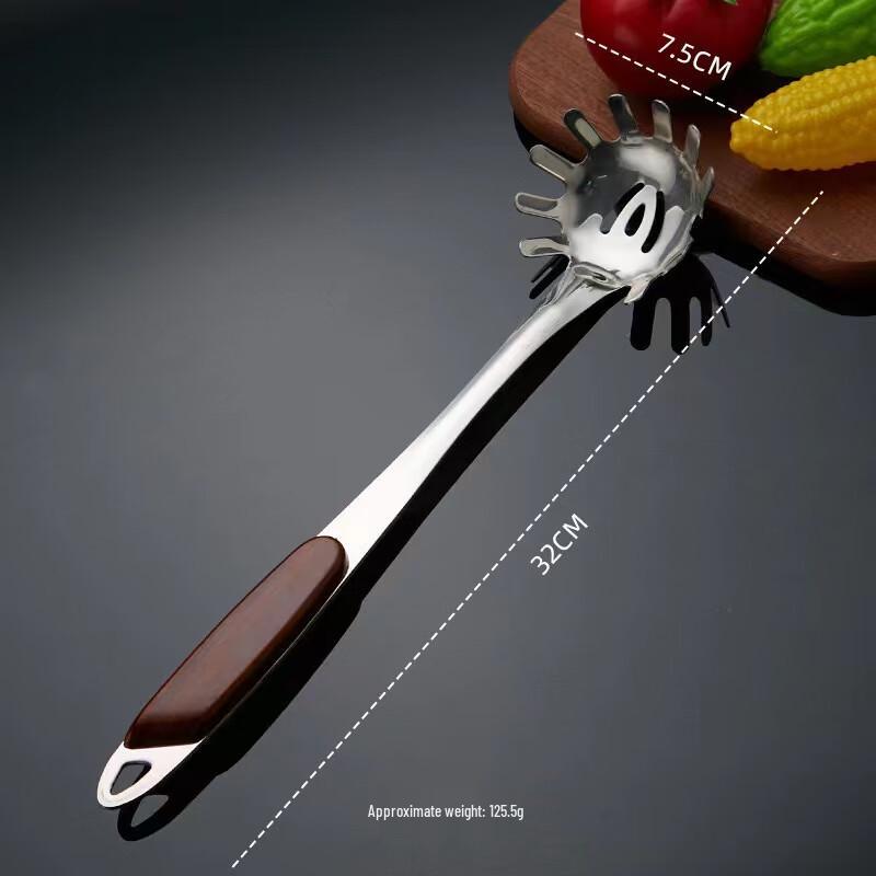 Stainless Steel Noodle Ladle with Wood Grain Handle