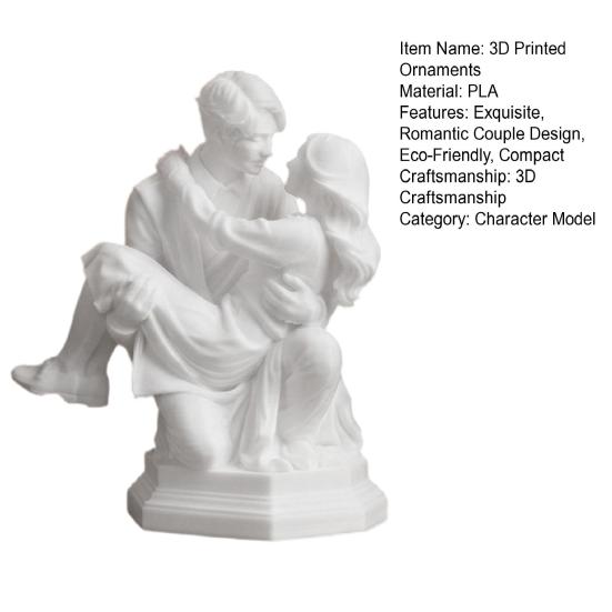 Scultura di Coppia Stampata in 3D Principessa in Ginocchio Portata Statuetta Arte Romantica Resina Decorazione da Scrivania