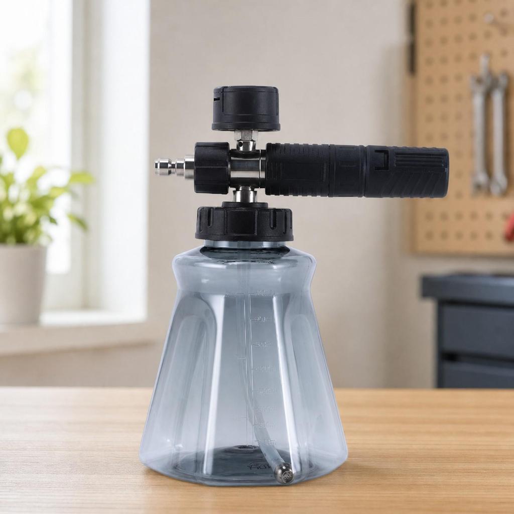 Pressure Washer Foam Dispenser Textured Grip with Translucent Bottle Stainless Steel