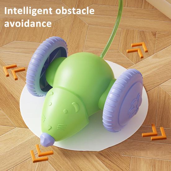 Akıllı Elektrikli Fareler Kedi Oyuncağı Şarj Edilebilir Otomatik Hareket Eden Fare Araba Oyuncağı LED Işıklarla İç Mekan Kedileri için İnteraktif Kedi Teaser