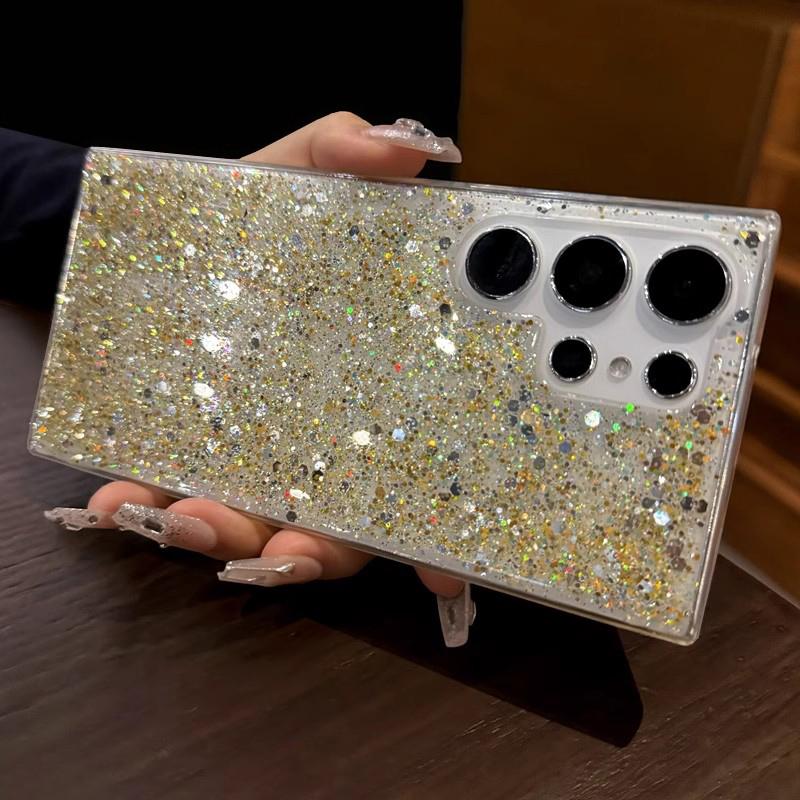 Luxury Bling Glitter Sequins Case For Samsung Galaxy S25 S24 Ultra S23 S22 S21 Plus S20 FE Note 20 A55 A54 A35 A16 Soft Cover