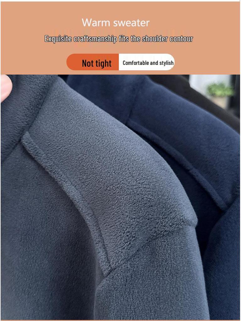 Men's Double-Sided Fleece Jacket - Warm, Casual Cardigan Hoodie for Autumn & Winter