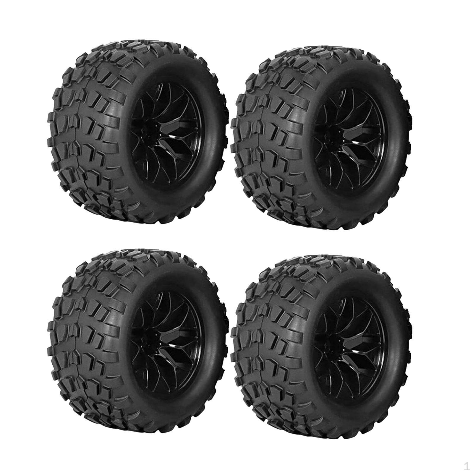 

4x RC колеса та шини Колісні диски Заміна гумового набору 1/10 з ободом