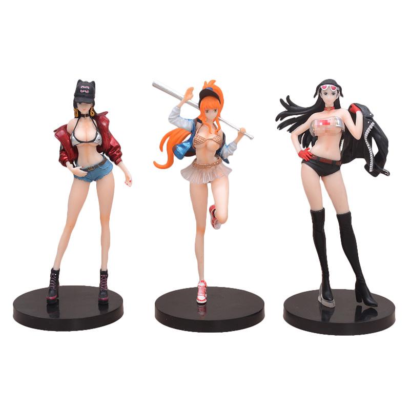 Figura sexy de ONE PIECE, ropa de moda, figura de Nico Robin, Boa, Hancock, Nami, ropa sexy, 19 cm de altura, 3 estilos, chica de anime