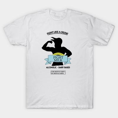 Men Black Print T-shirt Fight Milk No-Cut Transfer Paper Print Cotton Tshirt