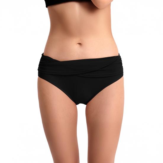 Dámské bikiny se středním pasem, plné zakrytí, nabírané tankiny, plavky slipy, kontrola bříška, plavky